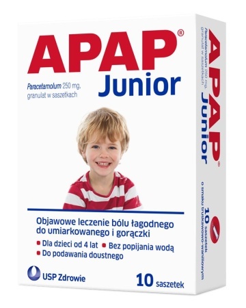 Apap Junior 250 mg, 10 saszetek