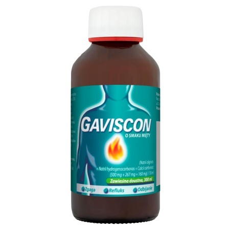 Gaviscon o smaku mięty, zawiesina doustna, 300 ml