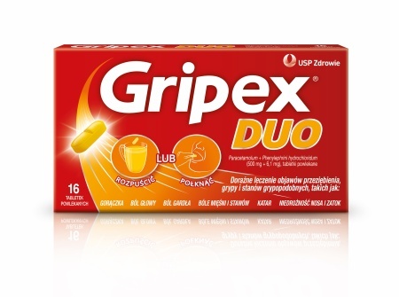 Gripex Duo 500 mg + 6,1mg, 16 tabl.