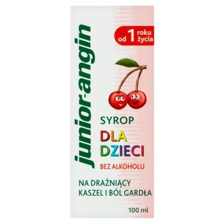 Junior-angin, syrop dla dzieci o smaku czereśniowym, 100 ml