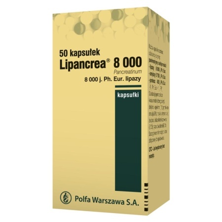 Lipancrea 8 000 j. Ph. Eur. lipazy, 50 kapsułek