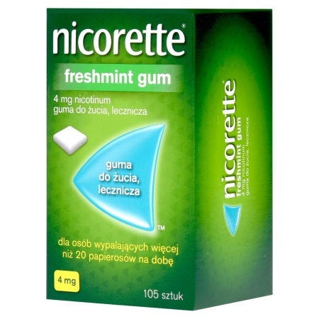 Nicorette Freshmint Gum Guma do żucia lecznicza 4 mg 105 sztuk
