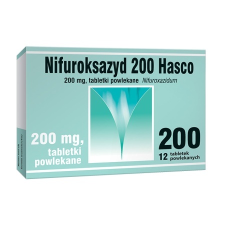 Nifuroksazyd 200 Hasco 200mg, 12 tabletek powlekanych
