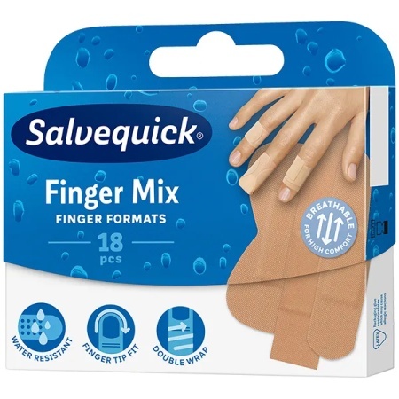 Salvequick Finger Mix, 18 plastrów elastycznych na palce