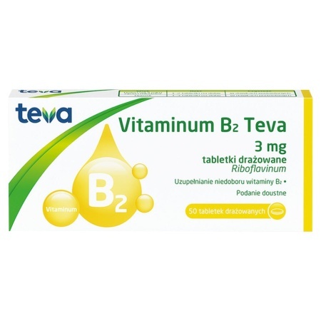 Vitaminum B₂ Teva 3 mg, 50 tabl.